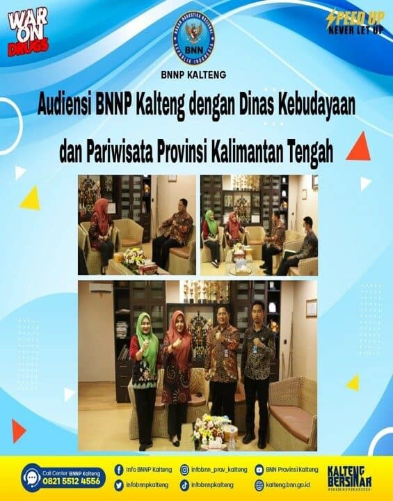 Audiensi BNNP Kalteng Dengan Dinas Kebudayaan dan Pariwisata Provinsi Kalimantan Tengah Audiensi BNNP Kalteng Dengan Dinas Kebudayaan dan Pariwisata Provinsi Kalimantan Tengah