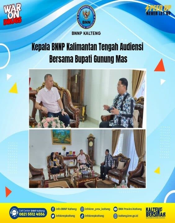 Kepala BNNP Kalteng Audiensi Bersama Bupati Gunung Mas Kepala BNNP Kalteng Audiensi Bersama Bupati Gunung Mas