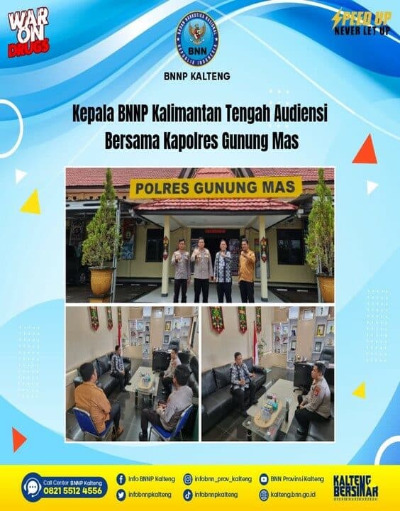 Kepala BNNP Kalimantan Tengah Audiensi Bersama Kapolres Gunung Mas Kepala BNNP Kalimantan Tengah Audiensi Bersama Kapolres Gunung Mas