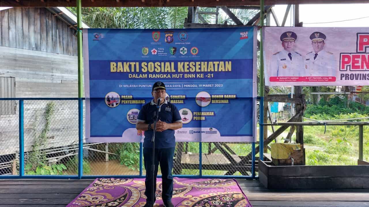Semarak HUT BNN RI yang Ke-21, BNNP Kalteng Gelar Bakti Sosial Kesehatan di Kampung Puntun