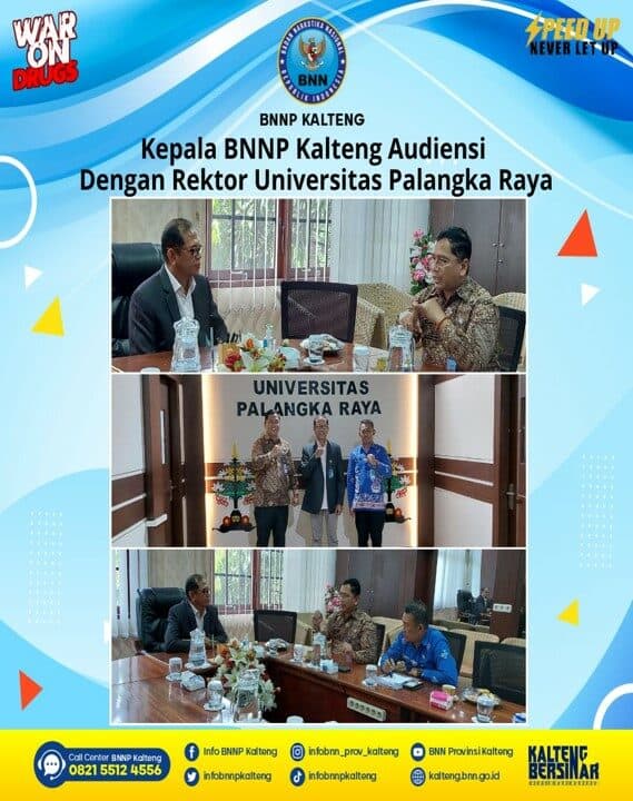 Kepala BNNP Kalteng Audiensi dengan Rektor Universitas Palangka Raya Kepala BNNP Kalteng Audiensi dengan Rektor Universitas Palangka Raya