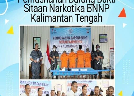 Press Release dan Pemusnahan Barang Bukti Narkotika Jenis Sabu Hasil Ungkap Perkara BNNP Kalimantan Tengah Bulan Januari S.D Februari 2023