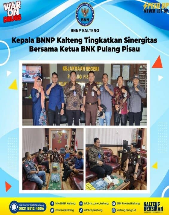 Kegiatan Kepala BNNP Kalteng Tingkatkan Sinergitas Bersama Ketua BNK Pulang Pisau Kegiatan Kepala BNNP Kalteng Tingkatkan Sinergitas Bersama Ketua BNK Pulang Pisau