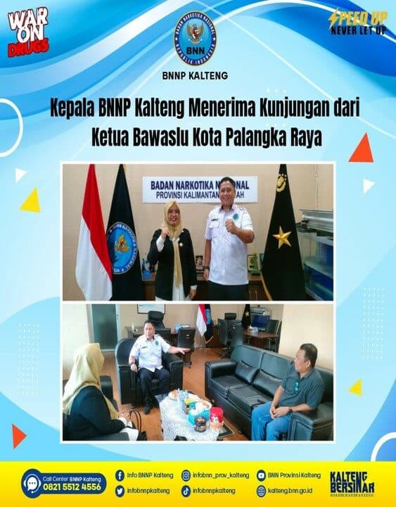 Kepala BNNP Kalteng Menerima Kunjungan Dari Ketua Bawaslu Kota Palangka Raya
