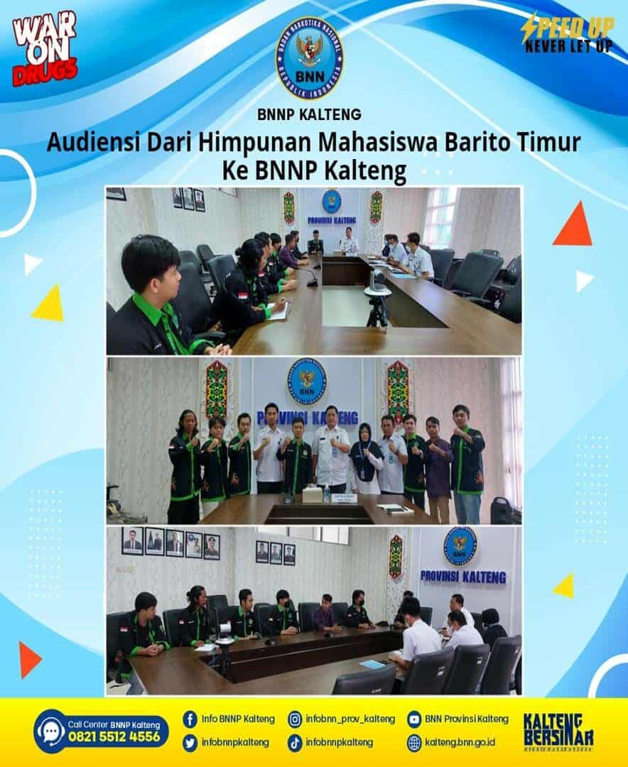 Kegiatan Audiensi Dari Himpunan Mahasiswa Barito Timur Ke BNNP Kalteng