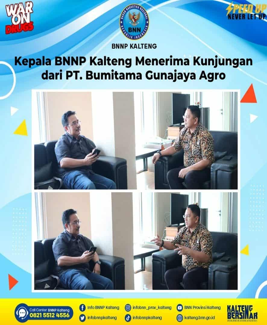 Kepala BNNP Kalteng Menerima Kunjungan dari PT. Bumitama Gunajaya Agro