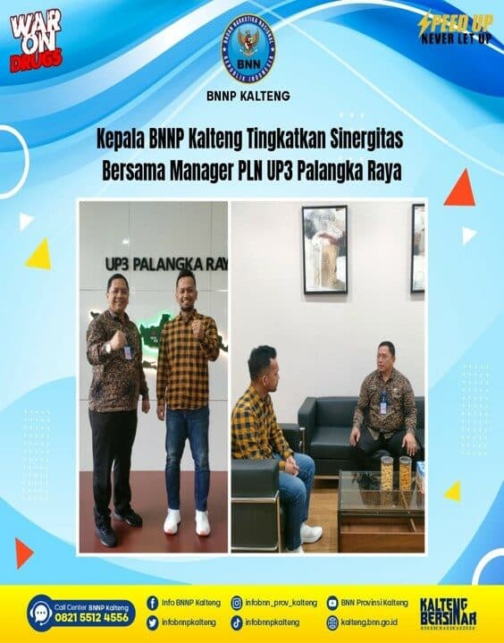 Kegiatan Kepala BNNP Kalteng Tingkatkan Sinergitas Bersama Manager PLN Up3 Palangka Raya