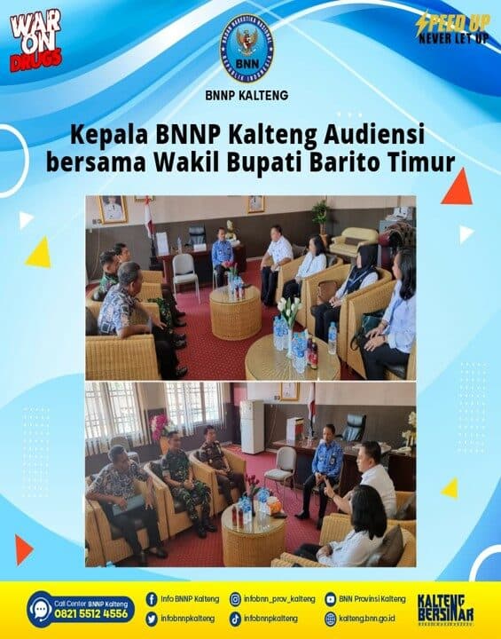 Kegiatan Kepala BNNP Kalimantan Tengah Audiensi Bersama Wakil Bupati Barito Timur