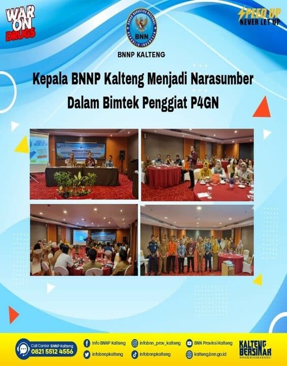 Kepala BNNP Kalteng Menjadi Narasumber Dalam Bimtek Penggiat P4GN Bagi Instansi Pemerintah