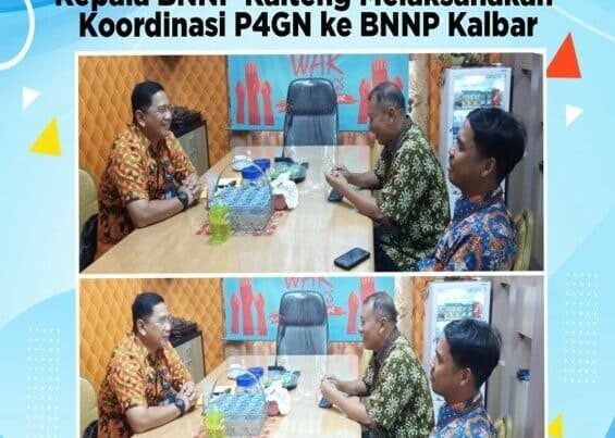 Kepala BNNP Kalteng Melaksanakan Koordinasi P4GN Ke BNNP Kalbar