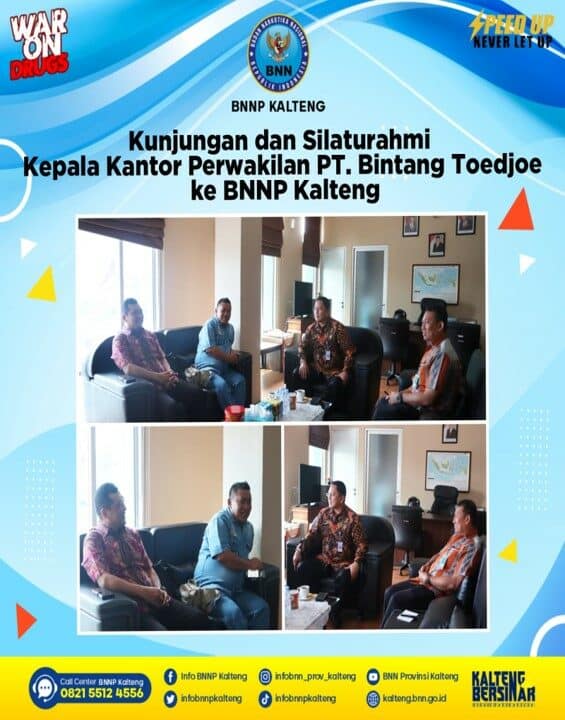 Kunjungan dan Silaturahmi Kepala Kantor Perwakilan PT. Bintang Toedjoe ke BNNP Kalteng