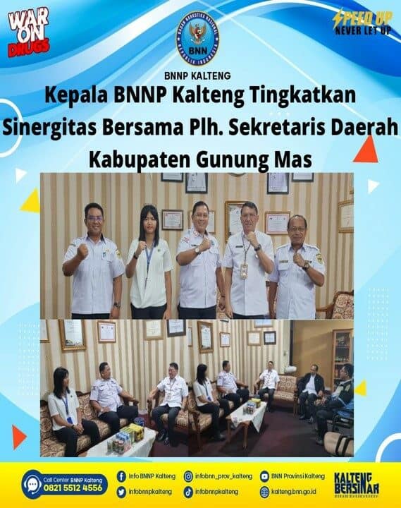Kepala BNNP Kalteng Tingkatkan Sinergitas Bersama Plh. Sekretaris Daerah Kabupaten Gunung Mas