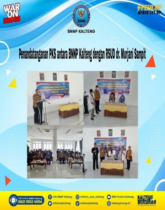 Penandatanganan PKS Antara BNNP Kalimantan Tengah dengan Rsud Dr. Murjani Sampit