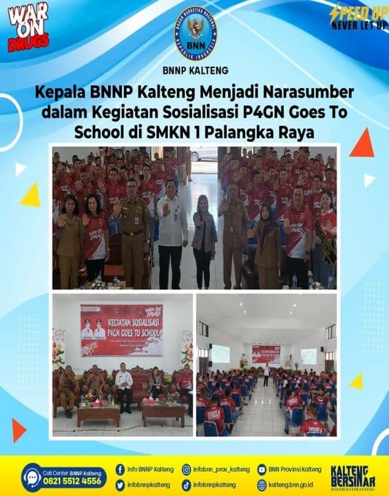Kegiatan Kepala BNNP Kalteng Menjadi Narasumber Dalam Sosialisasi P4GN Goes To School Kegiatan Kepala BNNP Kalteng Menjadi Narasumber Dalam Sosialisasi P4GN Goes To School