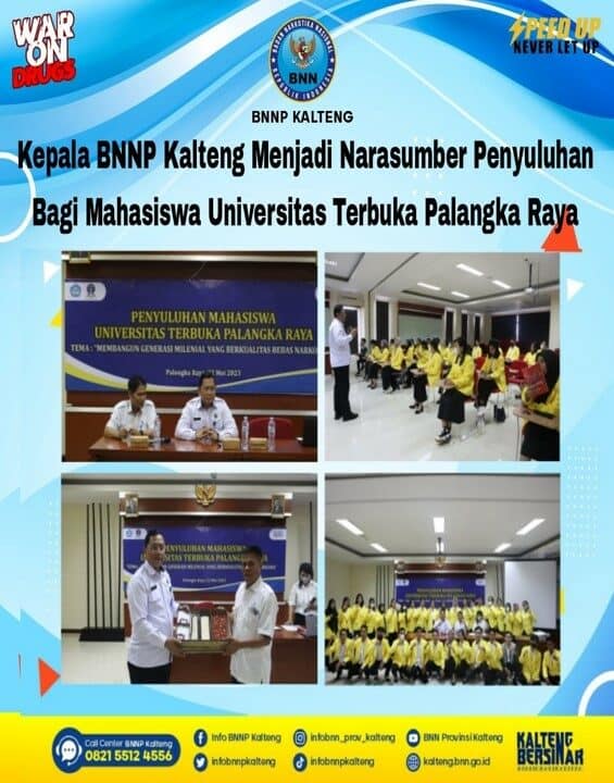 Kepala BNNP Kalteng Menjadi Narasumber Penyuluhan Bagi Mahasiswa Universitas Terbuka Palangka Raya