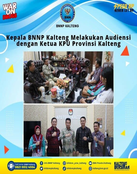Kegiatan Kepala BNNP Kalteng Melakukan Audiensi dengan Ketua KPU Provinsi Kalimantan Tengah