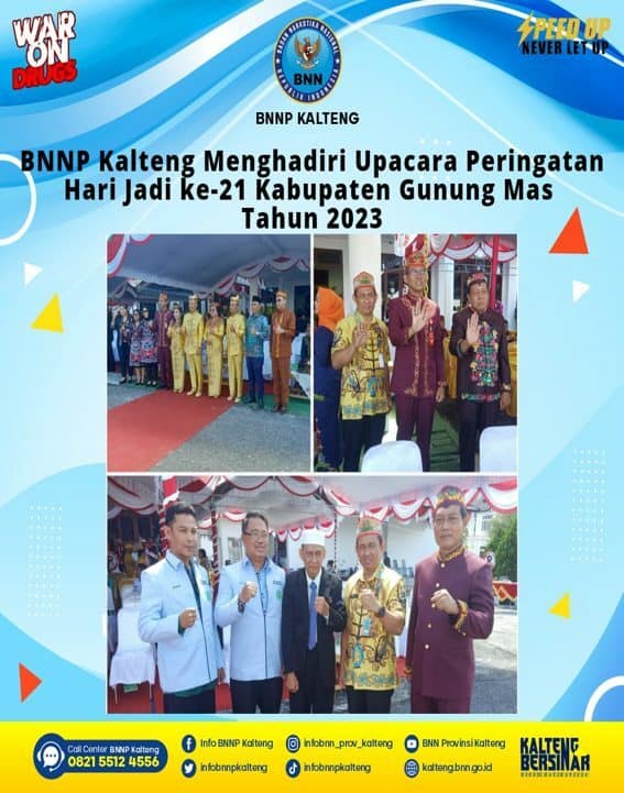 Bnnp Kalteng Menghadiri Upacara Peringatan Hari Jadi Ke-21 Kabupaten Gunung Mas Tahun 2023
