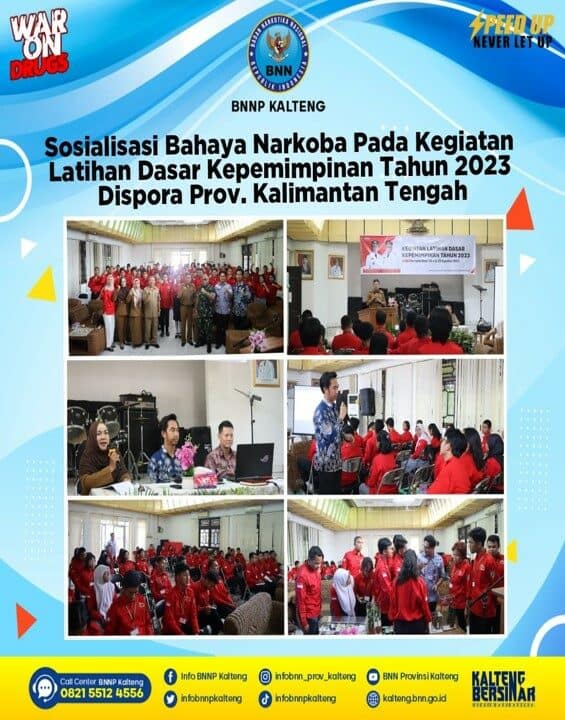 Kegiatan Sosialisasi Bahaya Narkoba Pada Kegiatan Latihan Dasar Kepemimpinan Tahun 2023 Dispora Prov. Kalimantan Tengah