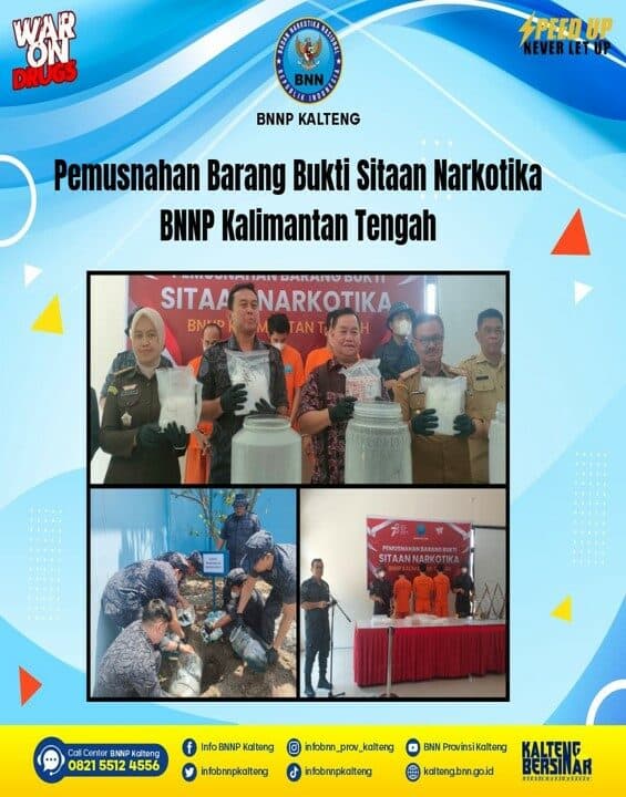 Kegiatan Pemusnahan Barang Bukti Sitaan Narkotika BNNP Kalimantan Tengah Kegiatan Pemusnahan Barang Bukti Sitaan Narkotika BNNP Kalimantan Tengah