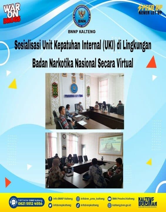 Kegiatan Sosialisasi Unit Kepatuhan Internal (UKI) Di Lingkungan Badan Narkotika Nasional Secara Virtual