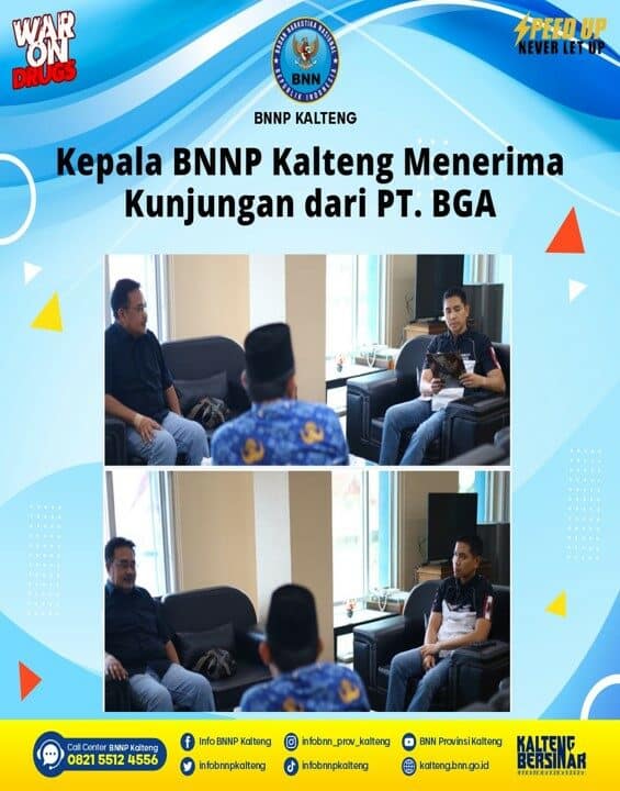 Kepala BNNP Kalteng Menerima Kunjungan Dari PT. BGA