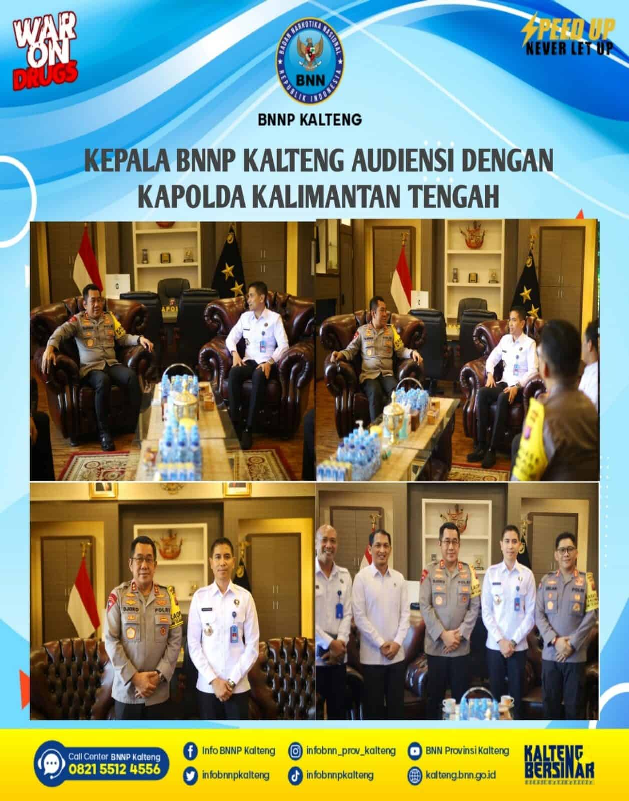 Kegiatan Kepala BNNP Kalteng Audiensi Dengan Kapolda Kalimantan Tengah