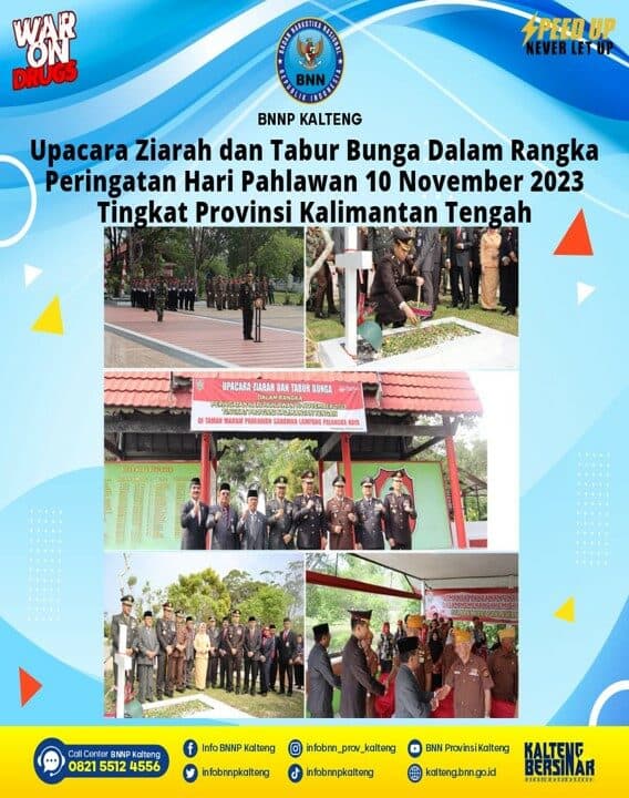 Upacara Ziarah dan Tabur Bunga dalam Rangka Peringatan Hari Pahlawan 10 November 2023 Tingkat Provinsi Kalimantan Tengah