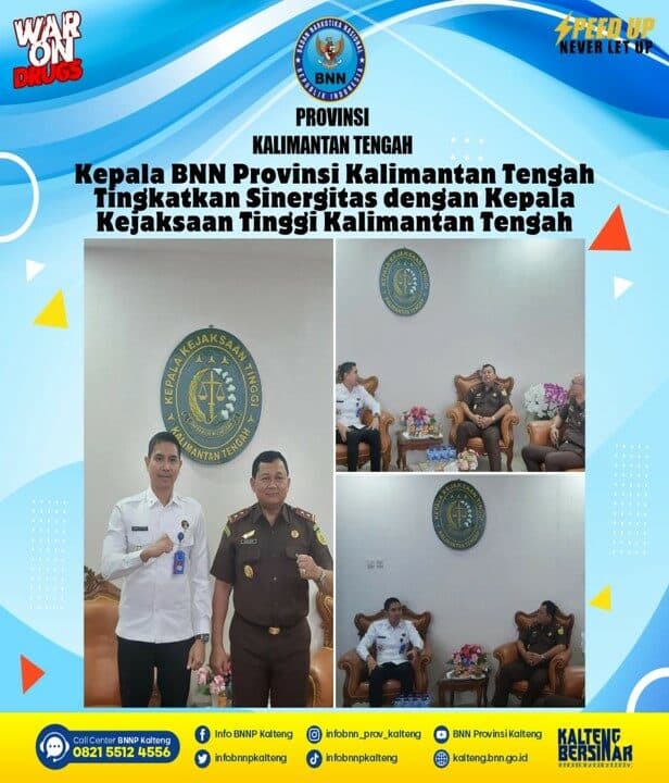 Kepala BNN Provinsi Kalimantan Tengah Tingkatkan Sinergitas Dengan Kepala Kejaksaan Tinggi Kalimantan Tengah
