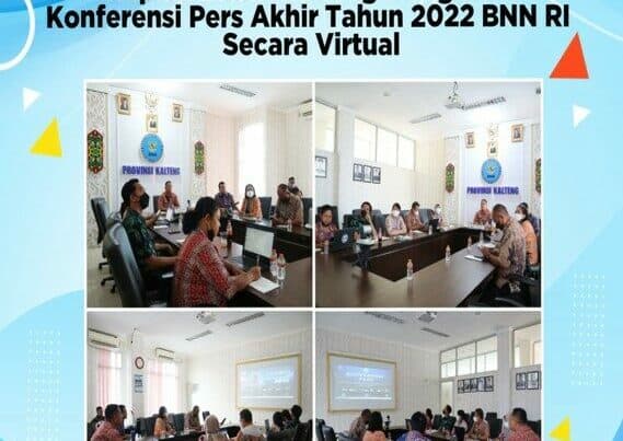 Kepala BNNP Kalteng Mengikuti Konferensi Pers Akhir Tahun 2022 BNN RI Secara Virtual
