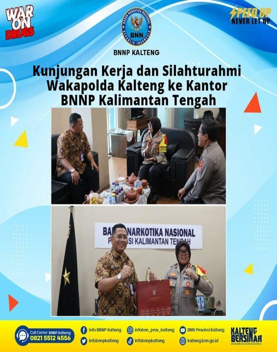 Kunjungan Kerja dan Silaturahmi Wakapolda Kalteng Ke BNNP Kalteng