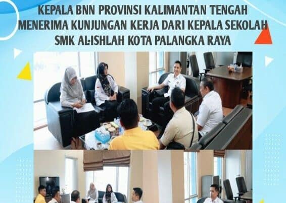 Kepala BNN Provinsi Kalimantan Tengah Menerima Kunjungan Kerja dari Kepala Sekolah SMK Al-ishlah Kota Palangka Raya