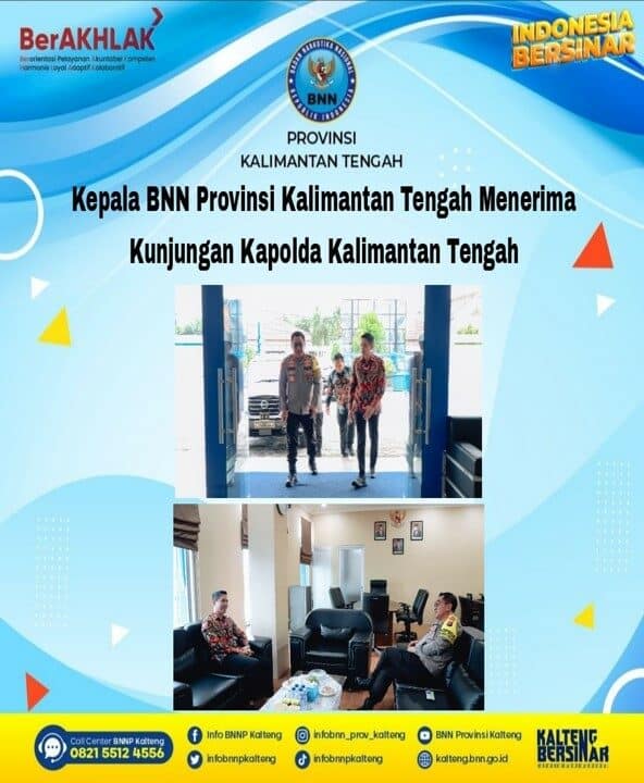Kepala BNN Provinsi Kalimantan Tengah Menerima Kunjungan Kapolda Kalimantan Tengah