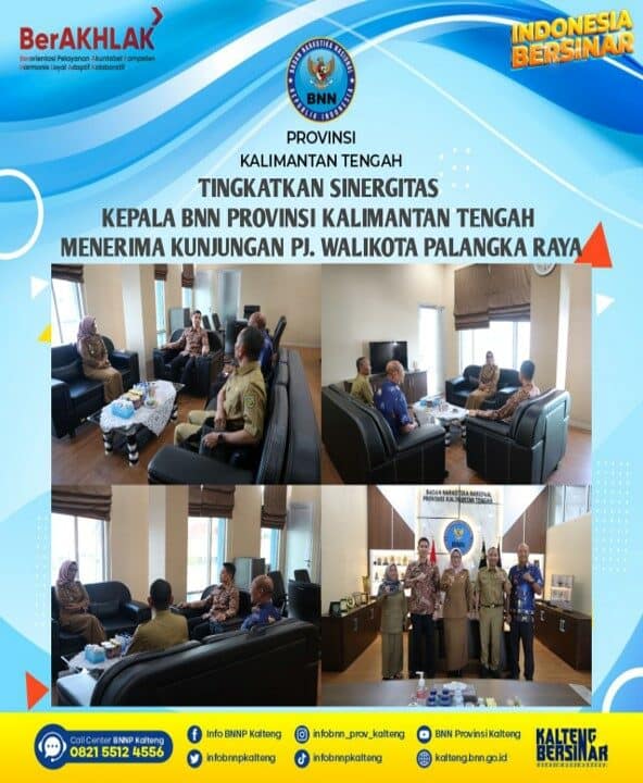 Tingkatkan Sinergitas, Kepala BNN Provinsi Kalimantan Tengah Menerima Kunjungan PJ. Walikota Palangka Raya