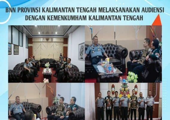 BNN Provinsi Kalimantan Tengah Melaksanakan Audiensi Dengan Kementerian Hukum dan Ham Kalteng