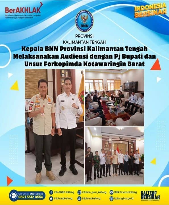 Kepala BNN Provinsi Kalimantan Tengah Melaksanakan Audiensi Dengan Pj Bupati dan Forkopimda Kabupaten Kotawaringin Barat