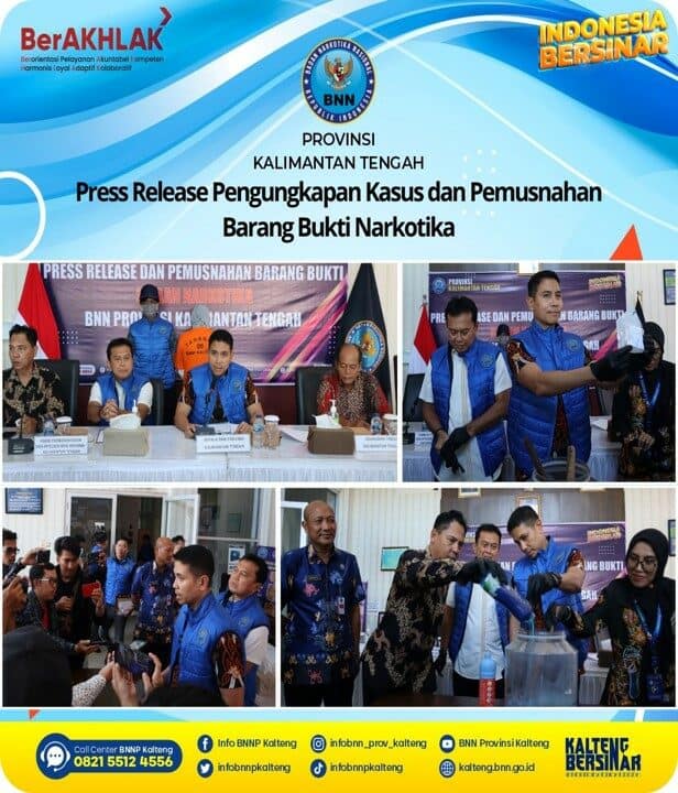 Kegiatan Press Release Pengungkapan Kasus dan Pemusnahan Barang Bukti Narkotika
