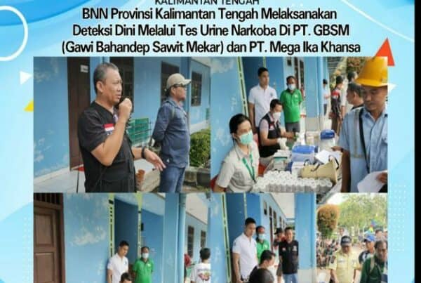 BNN Provinsi Kalimantan Tengah Melaksanakan Deteksi Dini Melalui Tes Urine Narkoba di PT. Gbsm (Gawi Bahandep Sawit Mekar) dan PT. Mega Ika Khansa