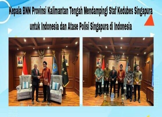 Kegiatan Kepala BNN Provinsi Kalimantan Tengah Mendampingi Staf Kedubes Singapura Untuk Indonesia dan Atase Polisi Singapura di Indonesia