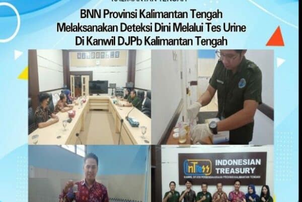 Kegiatan BNN Provinsi Kalimantan Tengah Melaksanakan Deteksi Dini Melalui Tes Urine di Kanwil DJPB Kalimantan Tengah