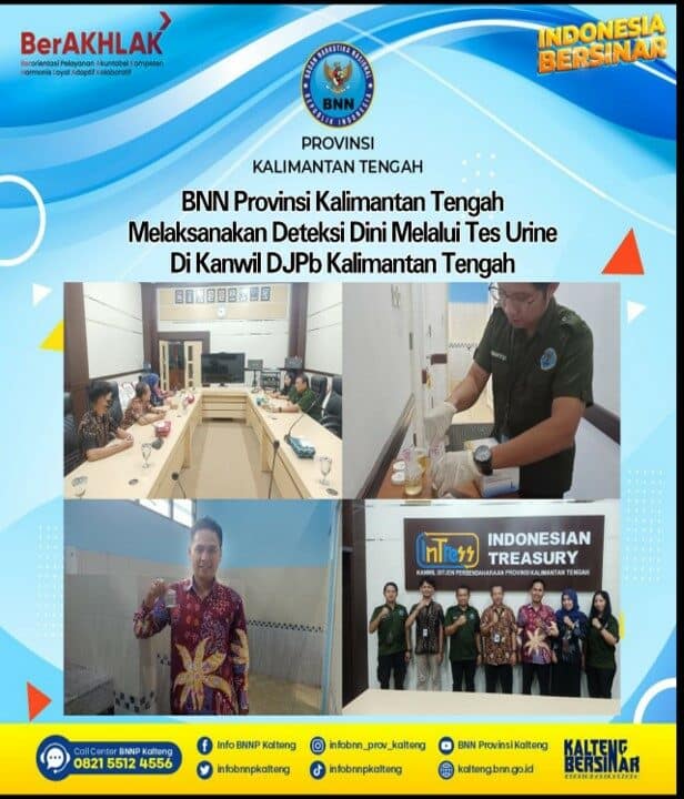 Kegiatan BNN Provinsi Kalimantan Tengah Melaksanakan Deteksi Dini Melalui Tes Urine di Kanwil DJPB Kalimantan Tengah