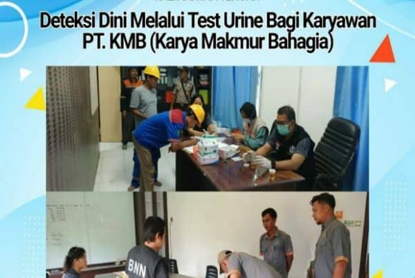 BNN Provinsi Kalimantan Tengah Melaksanakan Deteksi Dini Melalui Tes Urine di PT. Kmb (Karya Makmur Bahagia) Kabupaten Kotawaringin Timur