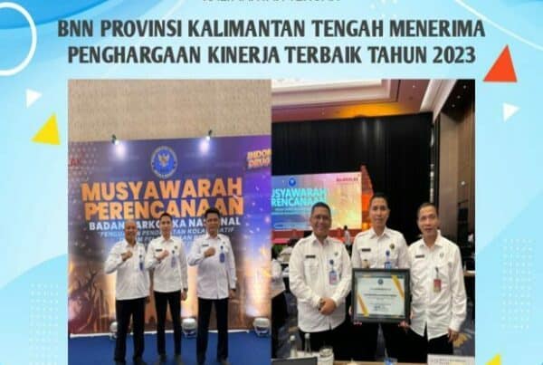 BNN Provinsi Kalimantan Tengah Menerima Penghargaan Kinerja Terbaik Tahun 2023