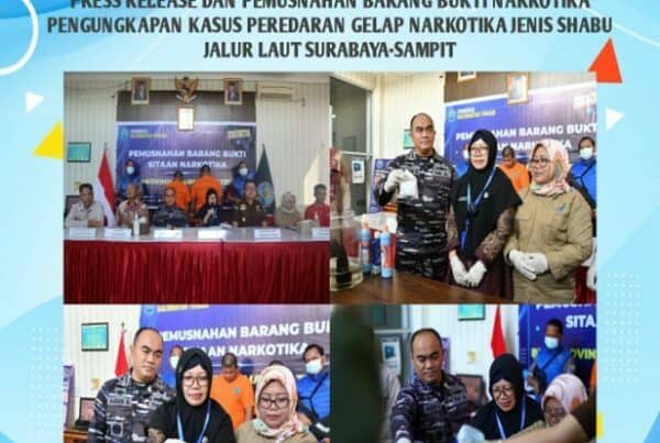 Press Release Dan Pemusnahan Barang Bukti Narkotika Pengungkapan Kasus Peredaran Gelap Narkotika Jenis Shabu Jalur Laut Surabaya-Sampit
