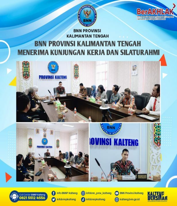 BNN Provinsi Kalimantan Tengah Menerima Kunjungan Kerja Dan Silaturahmi Kepala Kantor Bea dan Cukai Palangka Raya, Kepala Balai Besar POM Palangka Raya, dan Pimpinan JNE Cabang Palangka Raya