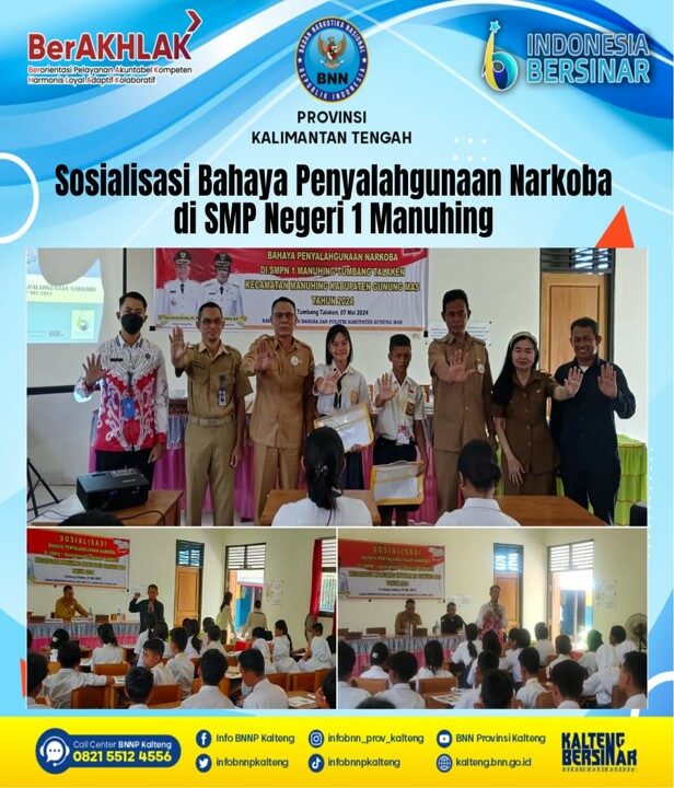 Sosialisasi Bahaya Penyalahgunaan Narkoba di SMPN 1 Manuhing