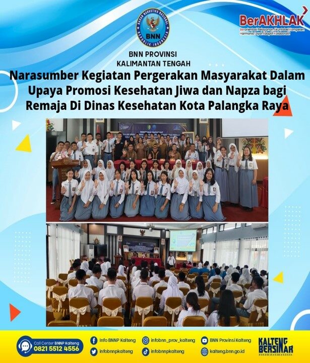 Narasumber Pada Pergerakan Masyarakat Dalam Upaya Promosi Kesehatan Jiwa dan Napza Bagi Remaja di Dinas Kesehatan Kota Palangka Raya