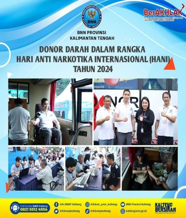 Donor Darah Dalam Rangka Hari Anti Narkotika Internasional (HANI) Tahun 2024