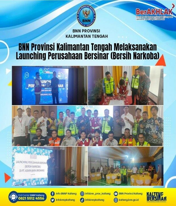 BNN Provinsi Kalimantan Tengah Melaksanakan Launching Perusahaan Bersinar