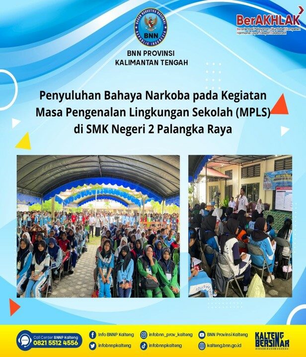 Kegiatan Penyuluhan Bahaya Narkoba Pada Kegiatan Masa Pengenalan Lingkungan Sekolah (MPLS) Di SMK Negeri 2 Palangka Raya