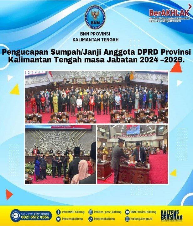 Pengucapan Sumpah/Janji Anggota Dprd Provinsi Kalimantan Tengah Masa Jabatan 2024-2029